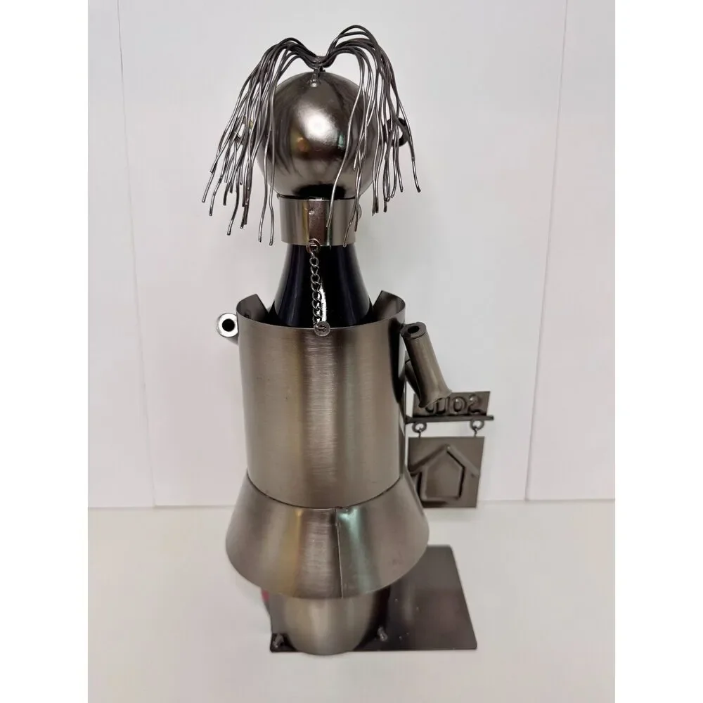 New Metal Real Estate Agent Wine Bottle Holder Novelty Desk Figurine Gift